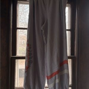 FP Movement by Free People Gray Track Joggers with Red and Cream Accents